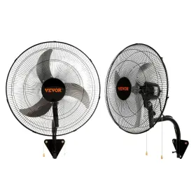 Doba 197988550617 Wall Mount Fan 2 Pcs 20 Inch Oscillating 3-speed High Velocity Max. 4000 Cfm