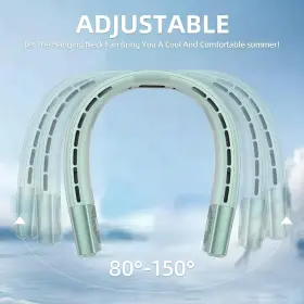 Fan-01 Domhoai Portable Neck Fan Hands Free Bladeless With 2 Cooling Normal Green #3