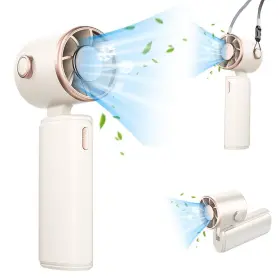 Domikool 762736771370 Portable Fan 5-speed Turbo Led Display 4000mah Battery 16 Hours Usb Chargi