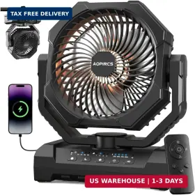 Dongguan Shengkai Electronic Technology Co. Ltd. 739614850069 Camping Fan Rechargeable 60h Long-lasting Battery Powered - 4 Speeds 3 Lig
