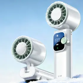Donwell 9050658wh High-speed Handheld Icing Fan 4000mah And Smart Display 199 Gears Turbo Cooling