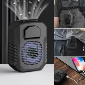 Sl9040382gn Donwell Portable Usb Waist Clip Fan -neck Hanging Mini Cooling Outdoor Sports Travel
