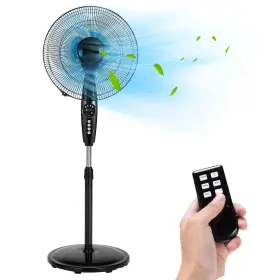 Dortala 685764522533 Pedestal Fan Dual Blades 18 Inches Oscillating With Timer And Adju
