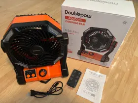 40000m Doublepow Durable Camping Led Fan With Light Rechargeable Battery-tent