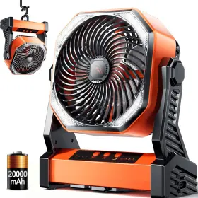 D10-usb Doublepow Camping Led Fan With Light 20000mah Rechargeable Battery Powered Outdoor Ten