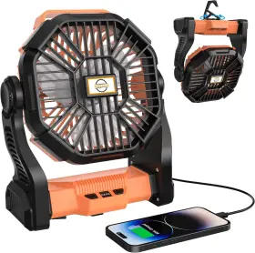 Doviluxe 445031524546 20000mah Portable Camping Fan Battery Powered Tent Light With Led