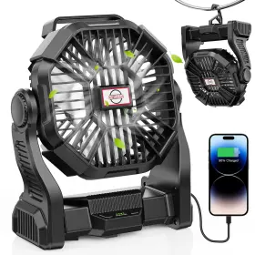Dowilldo 658335491538 30000mah Portable Battery Powered Camping Fan - With Black