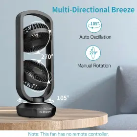 Dr.prepare 810081401319 Small Tower Fan Oscillating Table Fans With 270 Tilt 105 3 Speeds An #3