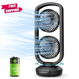 Ddf-1bkdf7-us Dr. Prepare Small Tower Fan 15 Inch Oscillating Table Fans With 270 Tilt Battery