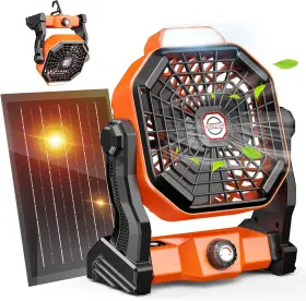 Drchop 739319039363 20000mah Solar Camping Fan 10w Powered Fans With Panel Recharge