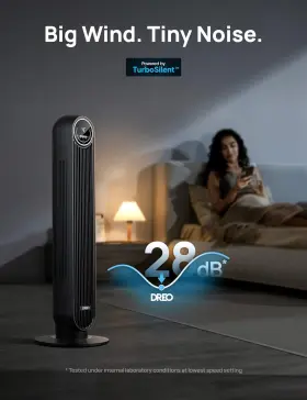 Dreo 114129833965 Tower Fan For Bedroom 25ft/s Velocity Quiet Floor 90 Oscillating #2