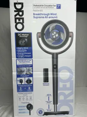 5569 Dreo Pedestal 3d Oscillating Fan Black And Carmel