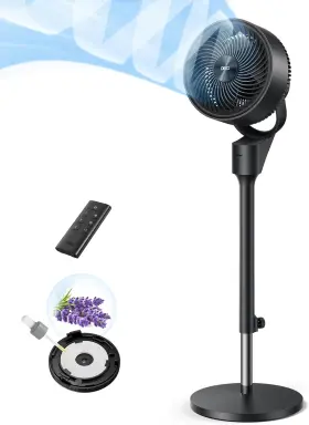 Dreo 810142852036 Oscillating Standing Fan 25db Quiet 80ft Pedestal Fans For Home Office