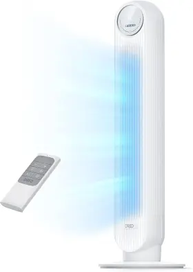 Dreo 850043889656 Tower Fan For Bedroom 25ft/s Velocity Quiet Floor 90 Oscillating Fa
