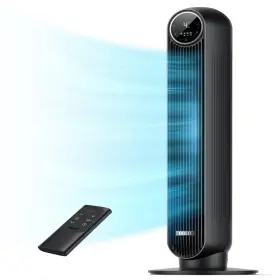 Dreo B09mkpdjrt Tower Fan For Bedroom 25ft/s Velocity Quiet Floor 90 Oscillating Fans