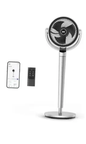 Dr-hpf004s Dreo Pedestal Fan With Smart Control 43ftft Inches 150 120 Omni Silver