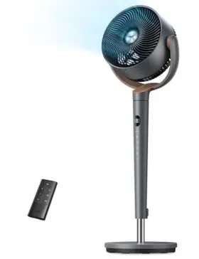 Dr-hpf012 Dreo Fan For Bedroom 120 Oscillating Standing Fans Quiet Floor Dark Gray