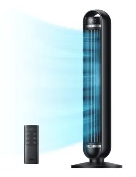 Dr-htf014 Dreo 27ft/s Quiet Tower Fan 8 Speeds 4 Modes Remote 90 Oscillation Black