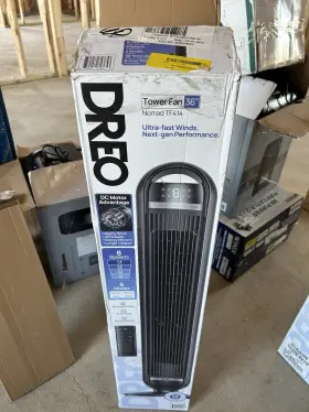 Tf414 Dreo Nomad Tower Fan 36 Inch Remote Control Oscillation 8 Speeds Black