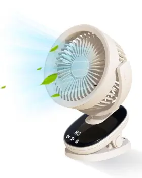 Duilog 662652171806 Portable Clip-on Fan Rechargeable 10 Speeds Usb 2400mah Battery Operate