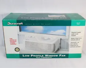 Dw-631 Duracraft Low Profile Window Fan With Thermostat White New Nos