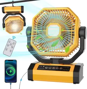 Dm-8506 Dymuzic Portable Rechargeable Fan 35hrs 10000mah 9-inch With Auto Oscillating/remote/tim