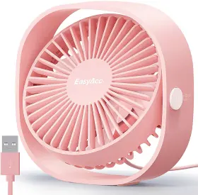 Afndk312 Easyacc Usb Desk Fan Silent 3-speed Mini 360 Rotatable Portable For Home And Office