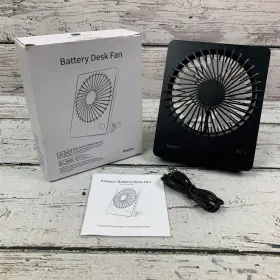 Kw-mf300b Easyacc Battery Operated Desk Fan Portable Usb Rechargeable Quiet Black New