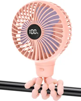 Yefs-4 Eclip Stroller Fan 135 Oscillation 4 Speeds Flexible Clip On Black