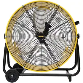 Edendirect 313093684638 24 Inch Drive Drum Fan In Yellow With Solid Wheels Tough Handle Variable Speed