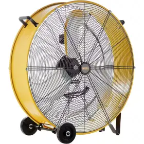 Edendirect 445022643683 30 Inch 3 Fan Speeds Drum In Yellow With Handle And Wheels Industrial