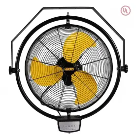 Edendirect Abc-w20rs 20 Inch Wall Mount Fan Yellow 1/5 Hp Motor 5000 Cfm Remote Control