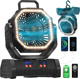 Eeifo 586053717480 Battery Operated Fan Portable Powered Outdoor Camping Tent With Led