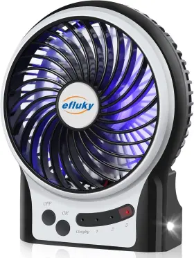 Lileng-831 Efluky Fba 3 Speeds Mini Desk Fan Rechargeable Battery Operated With Black