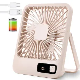 Eitvlage 730198241991 Small Desk Fan Portable Usb Rechargeable Tilt Mini Khaki