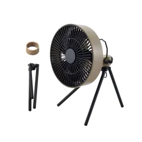 Fan-nest-gf1be Elecom Nestout Outdoor Camping Fan With Tripod 4 Speed Settings And Natural Br