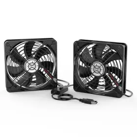 Elt-du-csufan-120-bk Eluteng Dual 120mm Usb Fan With 3 Speeds 5v
