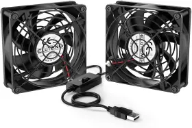 Ua-elt-du-csufan-80-bk Eluteng Dual Usb Fan 80mm 3 Speed Adjustable Ventilator With