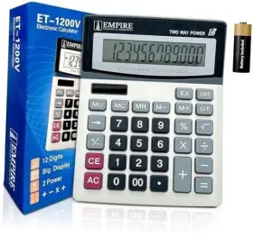 Emp-dc-001 Empire Trading & Commerce Desk Calculator With Large Key Buttons 12 Digits Eye-angled