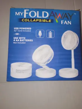 7623b Emson My Fold Away Collapsible Cordless Fan 12 Inch Usb Powered Battery 2 Speed
