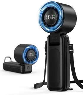 Eoboya 313106479442 4 In 1 Handheld Portable Turbo Fan 180 Foldable 6-speed 1-100 Mini 5000