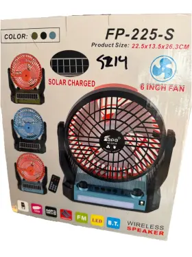 Fp-225-s Epe Solar Charged Speaker Fan Powered