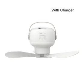 Eruule 711181135435 Rechargeable Portable Ceiling Fan With Remote And Led For Camping Outdoors