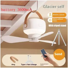 Xy74 Esmarter Portable Rechargeable Led Ceiling Fan Night Lamp Tent/camping Outdoor Remote