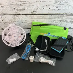Ez Breezy 860499001809 Portable Fan - 12k Solar Power Bank Usb Car/wall Charger Carry Bag #2