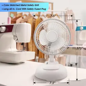 Ez-chill 819772012803 6 Inch 2-speed Combo Clip Or Desk Fan With Removable Base Strong Clamp For Firm #3