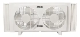 Ez-chill 819772012827 9 Inch Twin Window Fan With Manually Reversible Airflow Control Auto-locking Exp