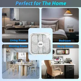 Ez-chill 819772012841 20 Inch Box Fan 3 Speed Full-force Air Circulation Window Floor Bedroo #3