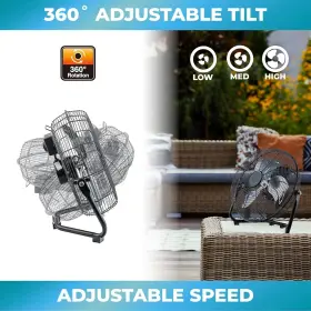 Ez-chill 819772013091 12 Inch Cradle Floor Fan 3 Speed High Velocity 180 Degree Adjustable Tilt All #3