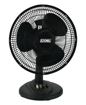 Ez-chill 819772013145 12 Inch 3-speed Oscillating Table Fan With Adjustable Tilt Convenient Push Butto